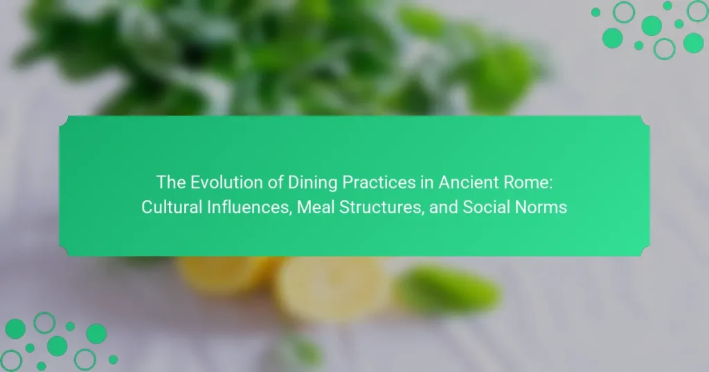 The Evolution of Dining Practices in Ancient Rome: Cultural Influences, Meal Structures, and Social Norms