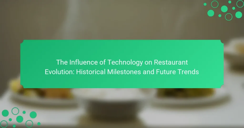 The Influence of Technology on Restaurant Evolution: Historical Milestones and Future Trends