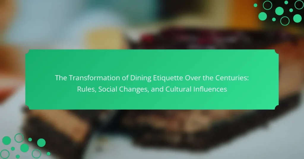 The Transformation of Dining Etiquette Over the Centuries: Rules, Social Changes, and Cultural Influences