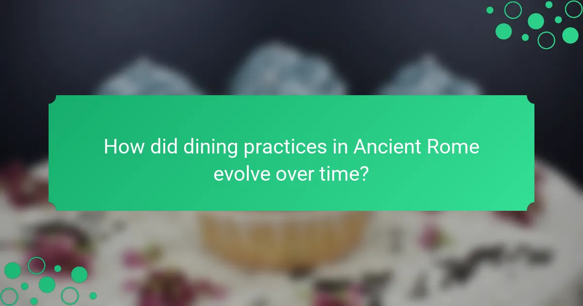 How did dining practices in Ancient Rome evolve over time?