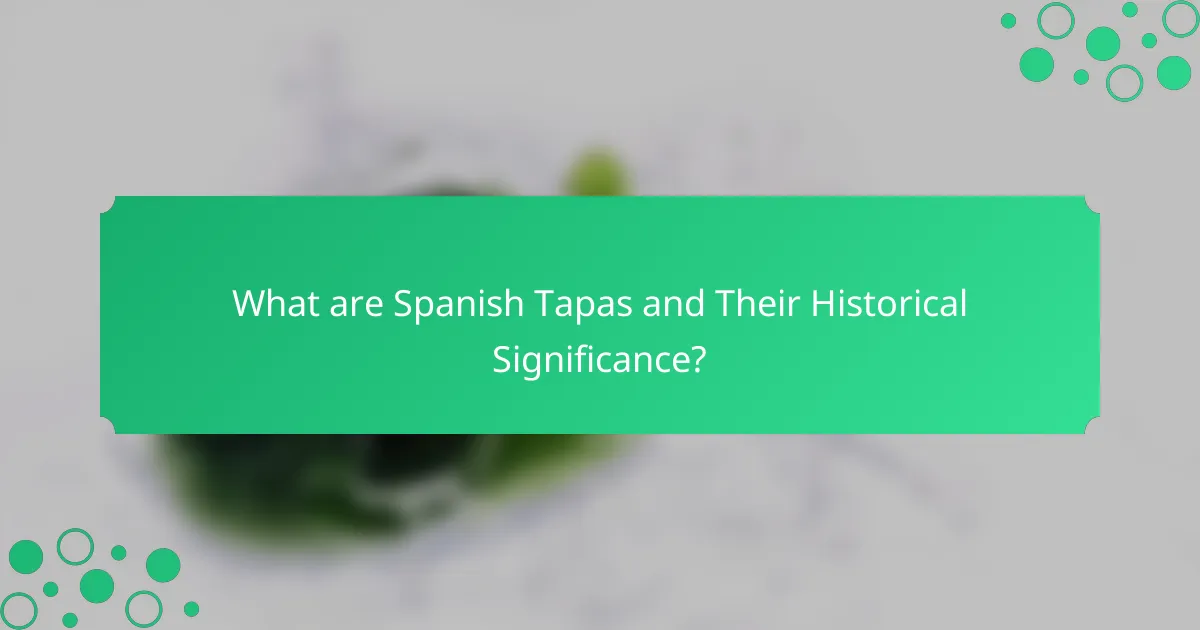 What are Spanish Tapas and Their Historical Significance?