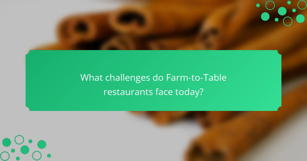 What challenges do Farm-to-Table restaurants face today?