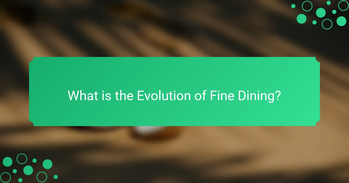 What is the Evolution of Fine Dining?