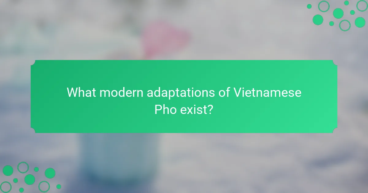 What modern adaptations of Vietnamese Pho exist?